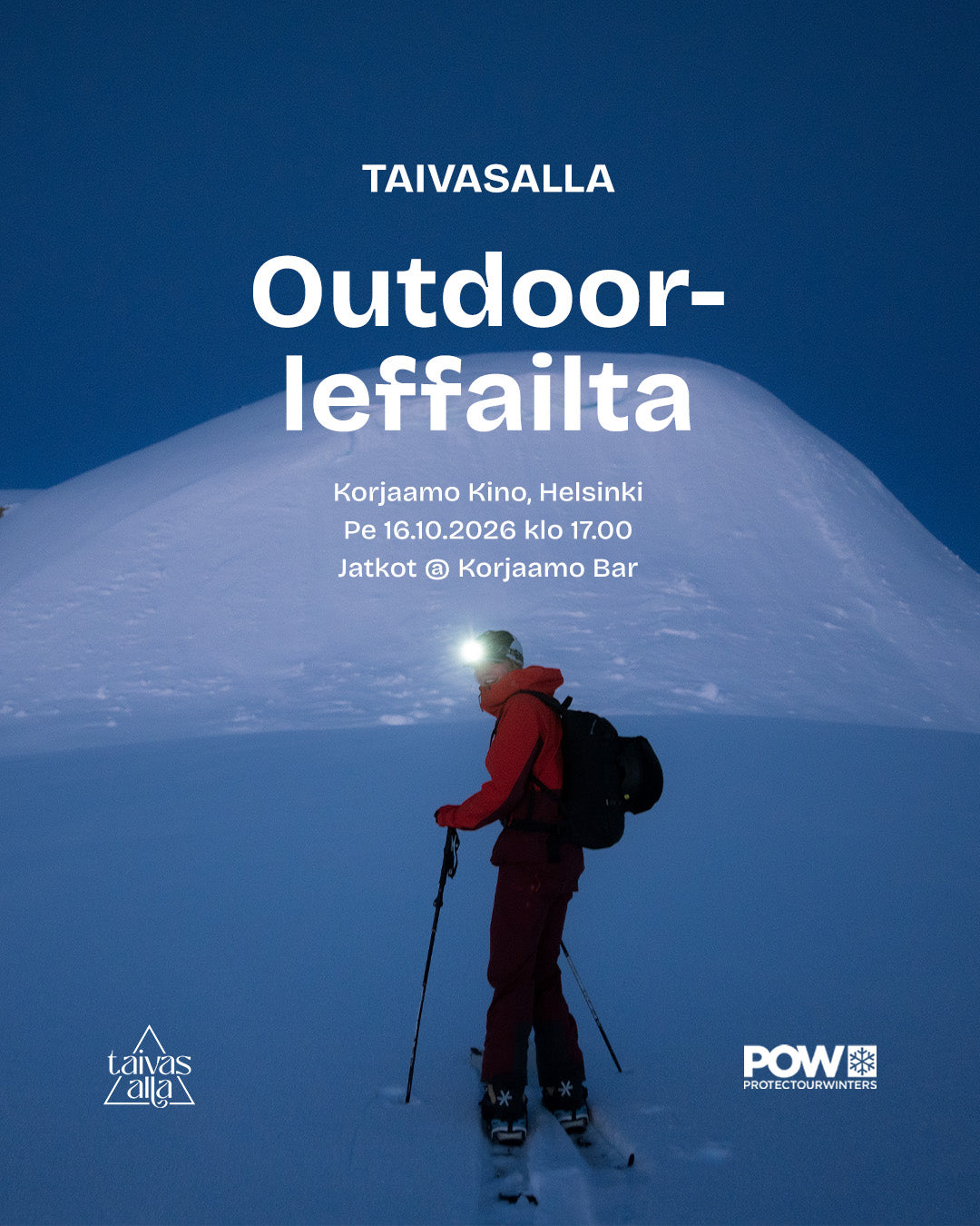 Taivasalla Outdoor-leffailta pe 16.10.